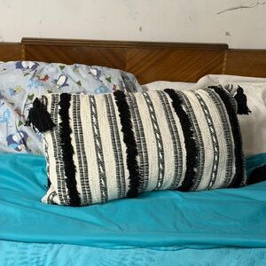 Black and White Striped Throw Pillow
